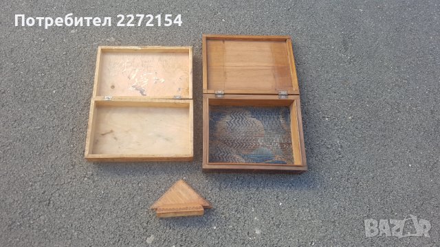 Дървена кутия 2бр и салфетник, снимка 2 - Антикварни и старинни предмети - 39753317