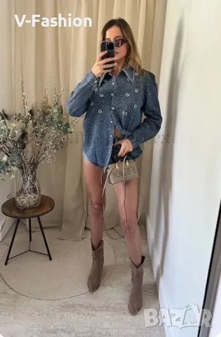 дънкова риза , снимка 8 - Ризи - 49175072