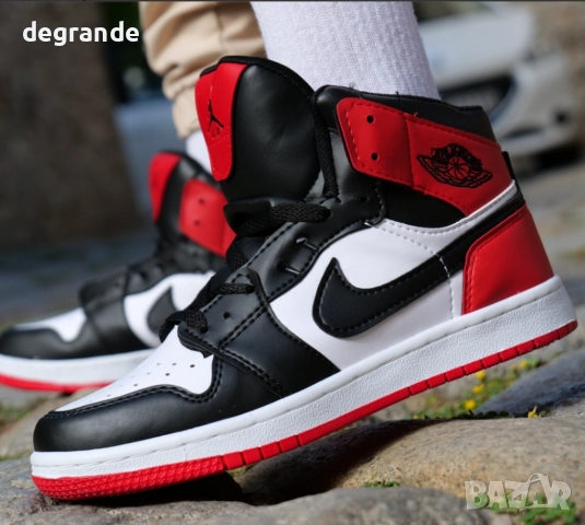 Bисоки Kецове Nike Jordan Бяло черно и червено Размери 36 37 40 41 