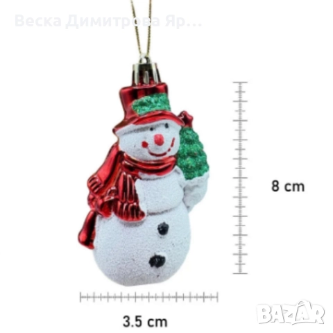 Коледен комплект украса 8 броя – Червени и бели висулки Premium Collection, снимка 6 - Декорация за дома - 52561849