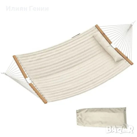 Външен хамак Outsunny 200x140 см, двуслоен хамак, снимка 7 - Градински мебели, декорация  - 55966020