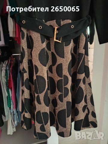 Нова орг.рокля черно със златно - S размер!, снимка 3 - Рокли - 53436602