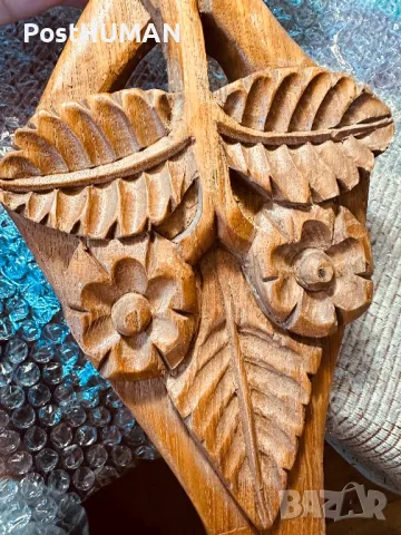 Дървена вила - вилица -дърворезба, снимка 8 - Антикварни и старинни предмети - 47385212