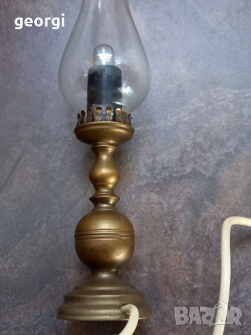 Ретро бронзова настолна лампа, снимка 2 - Настолни лампи - 35835355