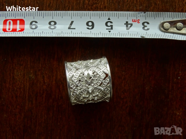 Посребрен дамски пръстен, снимка 2 - Пръстени - 53643643