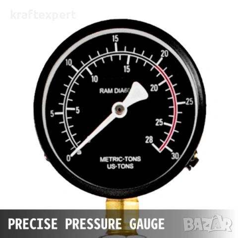 Хидравлична преса с педал 30 тона – манометър, регулируема маса, снимка 3 - Други инструменти - 53745934