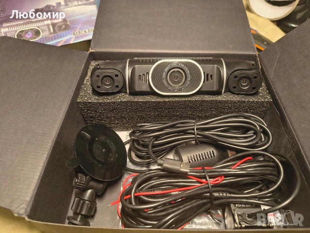 Камера за кола с 4 лещи, K11, 3'' екран, Full HD, ъгъл 170 градуса, G сензор,, снимка 5 - Аксесоари и консумативи - 53396175