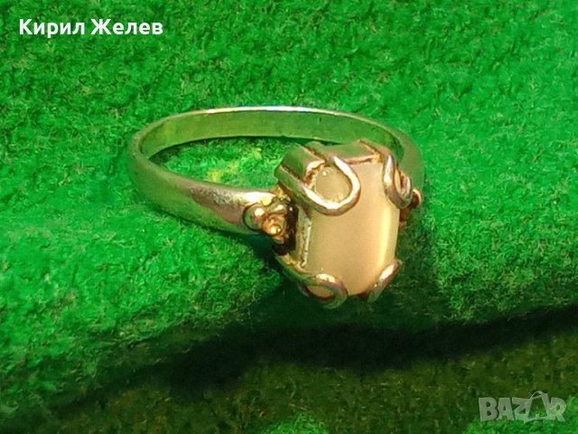 СКЪПОЦЕНЕН СРЕБЪРЕН ПРЪСТЕН СРЕБРО 925 с ЮВЕЛИРНО ШЛИФОВАН КАМЪК БЯЛО КОТЕШКО ОКО 38428, снимка 3 - Пръстени - 41388930