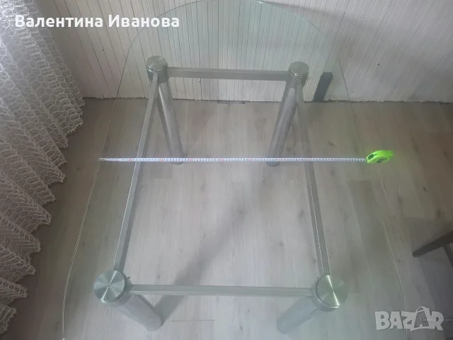 Голяма стъклена маса 190/90см, снимка 4 - Маси - 56410332