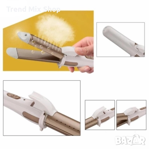 Керамична преса и маша за коса - Nova, модел NHC-809CRM TV697, снимка 3 - Преси за коса - 48736479