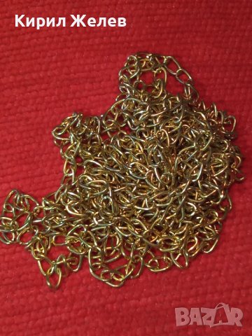 2м. ДЪЛГА ПОЗЛАТЕНА ВЕРИЖКА СИНДЖИРЧЕ от НЕРЪЖДАЕМА СТОМАНА ЗДРАВА ВИНТИДЖ ПЛЕТКА 27874, снимка 2 - Колиета, медальони, синджири - 37114982