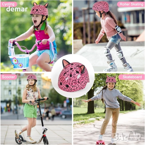 MHJY Детска каска за момичета на възраст 8-14 години, регулируема, с котешки уши, снимка 7 - Други - 52089652