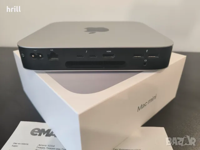 Като нов Mac Mini август 2022 г, чип Apple M1, RAM 8GB, SSD 256GB, 8-core GPU, Mac OS, Silver, снимка 3 - Работни компютри - 55794935