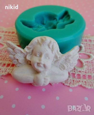 Наблюдаващ ангел малък силиконов молд форма фондан гипс шоколад смола кръщене, снимка 2 - Форми - 31229738