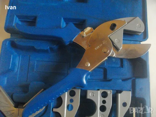 НОВА НЕМСКА ОРИГИНАЛНА РЪЧНА НОЖИЦА 5 ПРИСТАВКИ ЗА РЯЗАНЕ НА ПВЦ ТРЪБИ ЛАЙСНИ ПРОФИЛИ POWERFIX PROFI, снимка 13 - Други инструменти - 48998330