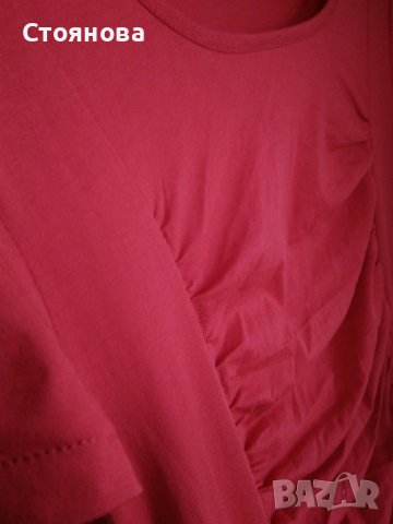 Червена памучна рокля , снимка 5 - Рокли - 41690325