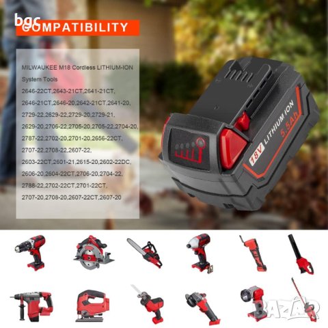 НОВИ Батерии Milwaukee 6Ah 9Ah 18V M18 Чисто Нови Акумулатори, снимка 4 - Други инструменти - 44499766