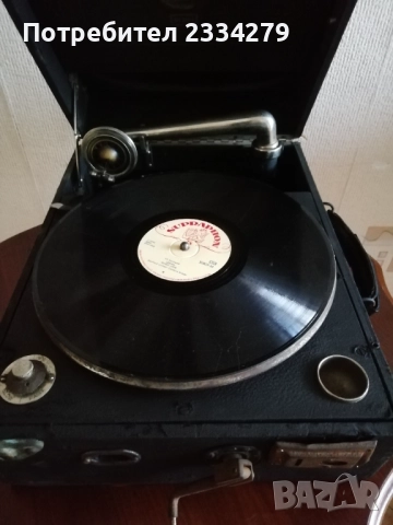 Стар Английски навиващ се грамофон. Оригинална декорация, 100% автентичност. , снимка 11 - Антикварни и старинни предмети - 52747566