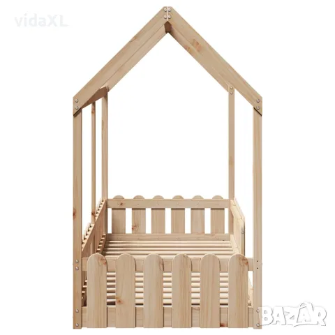 vidaXL Рамка за детско легло тип къща, 80x200 см, борово дърво масив, снимка 5 - Спални и легла - 56148220