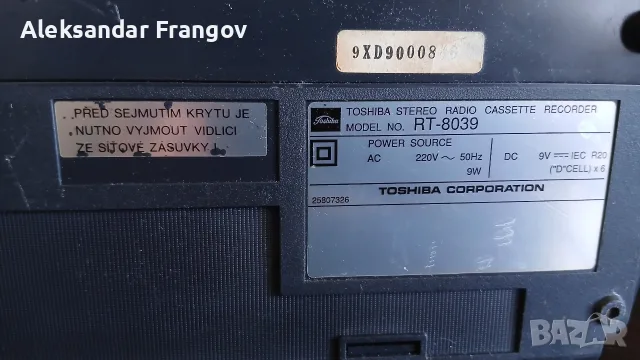 TOSHIBA STEREO RT - 8039, снимка 8 - Радиокасетофони, транзистори - 56056920