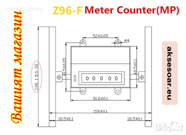 Кабелен Механичен измервателен уред Брояч Дължина на кабел Разстояние в метри 0-9999.9 кабели, снимка 3 - Други машини и части - 41405382
