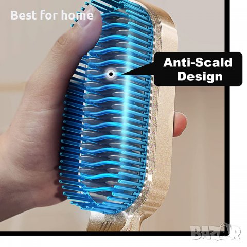 Керамична йонна четка за изправяне FURIDEN, Anti Frizz, иновативна преса за косагорещ гребен,, снимка 2 - Преси за коса - 40233690