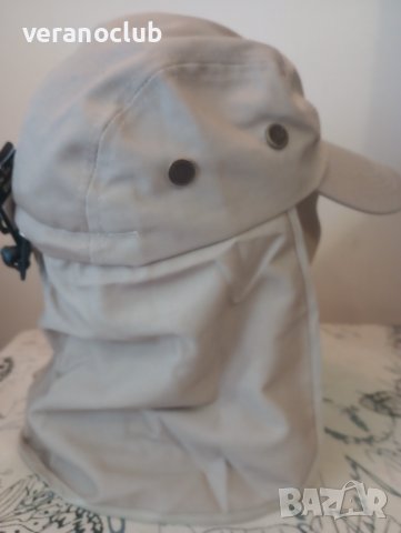 Бежова шапка с козирка с кърпа отзад, снимка 3 - Шапки - 39765663