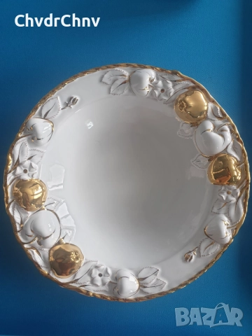 32см голяма италианска керамична чиния за плодове-сладкиш-торта