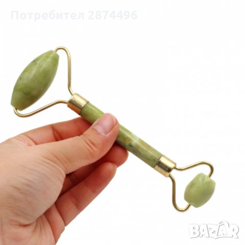 2870 Масажен ролер за лице и гуа-ша – Зелен нефрит, снимка 10 - Козметика за лице - 35789841