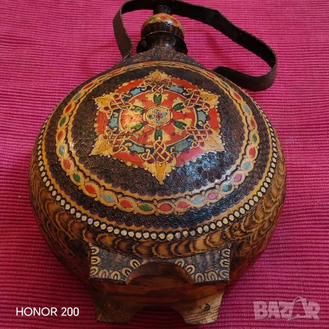 Стара дървена бъклица. , снимка 6 - Антикварни и старинни предмети - 56233034