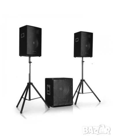 Aктивен PA комплект Cube 1812, 2.1, 1600 W, 18" subwoofer, 2 x 12" репордуктори