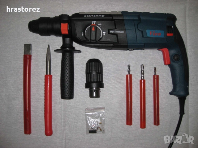 Перфоратор / Къртач SDS Plus 2-28 DFR 1200W + 2ри патронник GERMAN MEISTER - Бормашина, снимка 4 - Куфари с инструменти - 52121533