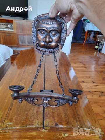 Стар свещник за стена, снимка 2 - Антикварни и старинни предмети - 42222982