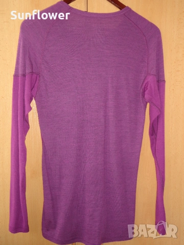 Дамски лилав мерино топ Devold Norway 100% мериносова вълна, размер L - XL  , снимка 2 - Блузи с дълъг ръкав и пуловери - 53656984