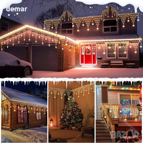 Коледни лампички CORST 4 метра, 196 LED, 5 метра кабел, снимка 8 - Декорация за дома - 47980314