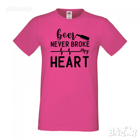 Мъжка тениска, Beer Never Broke My Heart,Бира,Бирфест,Beerfest,Подарък,Изненада,Рожден Ден, снимка 6 - Тениски - 36376815