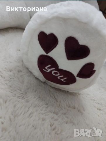 Огромен бял мечок 110см, снимка 3 - Плюшени играчки - 50742034