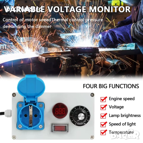 Регулатор на напрежение 230V 2000W, контролер на мощност НОВ, снимка 5 - Друга електроника - 53720146