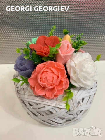 цветя изработени с глицеринов ароматен сапун и Българска роза 🌹 Стара Загора Център бивше кино , снимка 10 - Декорация за дома - 53076051