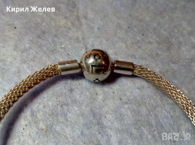 ПАНДОРА ПОСРЕБРЕНА Фешън АРТ ГРИВНА от БЛАГОРОДНА СТОМАНА с МАРКИРОВКИ S925 ALE PANDORA 32581, снимка 4 - Гривни - 48493223