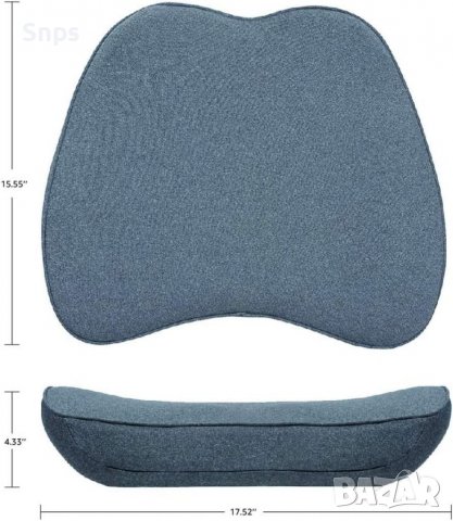 Възглавница за гръб за автомобил или офис стол от мемори пяна - сива, снимка 4 - Аксесоари и консумативи - 40194422