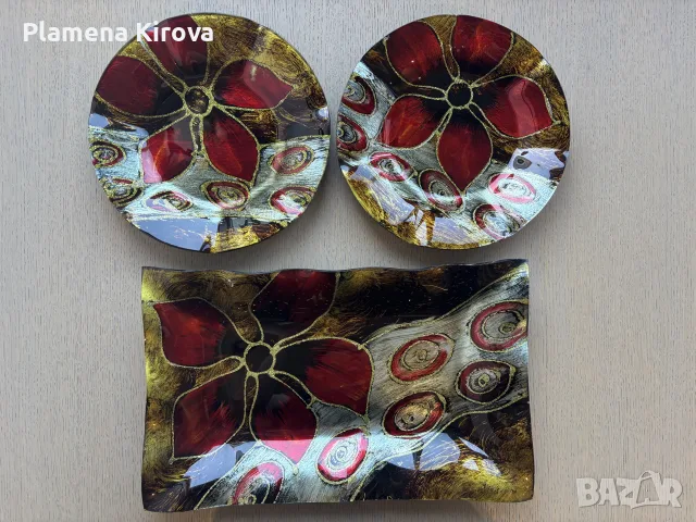Комплект чинийки + плато за сервиране