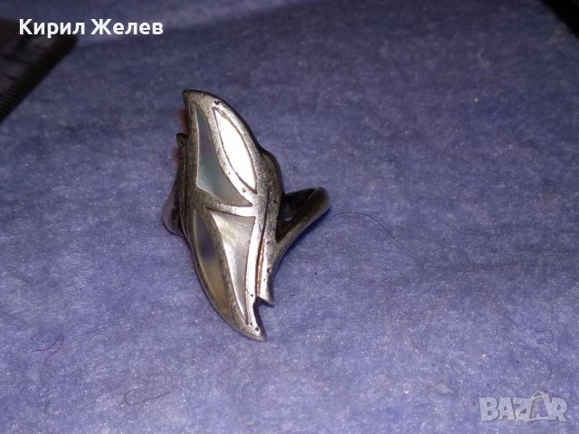 ИЗИСКАН СЕДЕФЕН СРЕБЪРЕН АР НУВО ПРЪСТЕН СРЕБРО 925 ЮВЕЛИРНА РЪЧНА ИЗРАБОТКА 34615, снимка 3 - Пръстени - 39522028