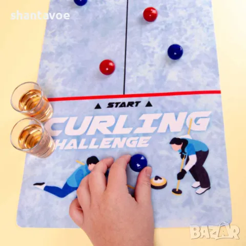 Игра на кърлинг със стъклени шотове , снимка 3 - Настолни игри - 47913932