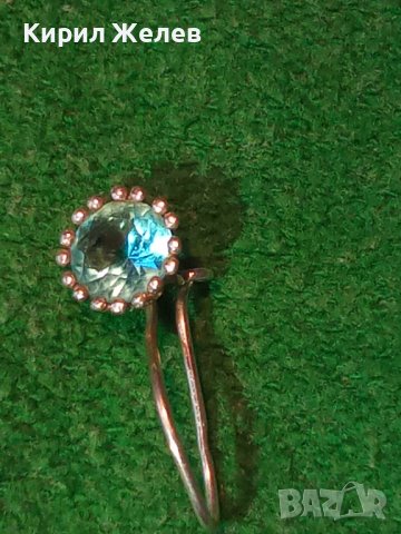 ПРЕКРАСНА ФИНА МАЙСТОРСКА СКЪПОЦЕННА СРЕБЪРНА ОБЕЦА СРЕБРО 925 с ЮВЕЛИРНО ФАСЕТИРАН СИН ЦИРКОН 38689, снимка 3 - Обеци - 41741409