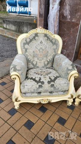 Италианска барокова холна гарнитура 031, снимка 3 - Дивани и мека мебел - 52368365