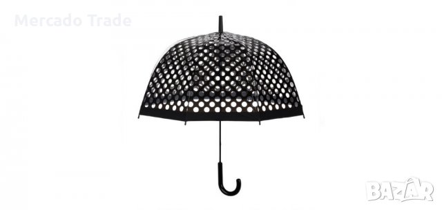 Автоматичен дамски чадър, Черен на точки, снимка 2 - Други - 35957320