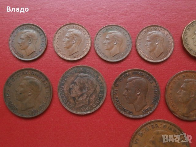 Лот стари не повтарящи се монети Великобритания Джордж VI, снимка 8 - Нумизматика и бонистика - 42373921