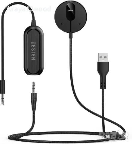 BESIGN BK01 Bluetooth 5.3 адаптер за автомобил с AUX, hands-free разговори и филтър против шум