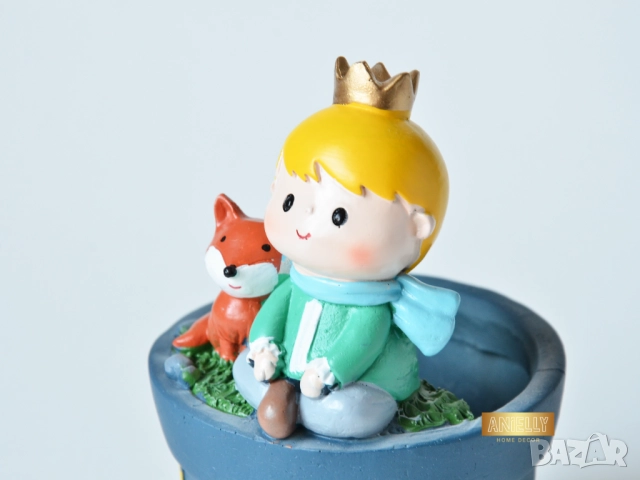 Мини Кашпа Малкият Принц и Лисицата / Коледен Подарък за Най-Добра Приятелка или Колежка / Саксии, снимка 10 - Декорация за дома - 52417428
